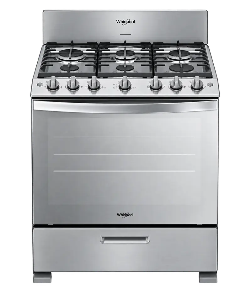 Estufa Whirlpool 30 pulg inox con respaldo WFR3400D